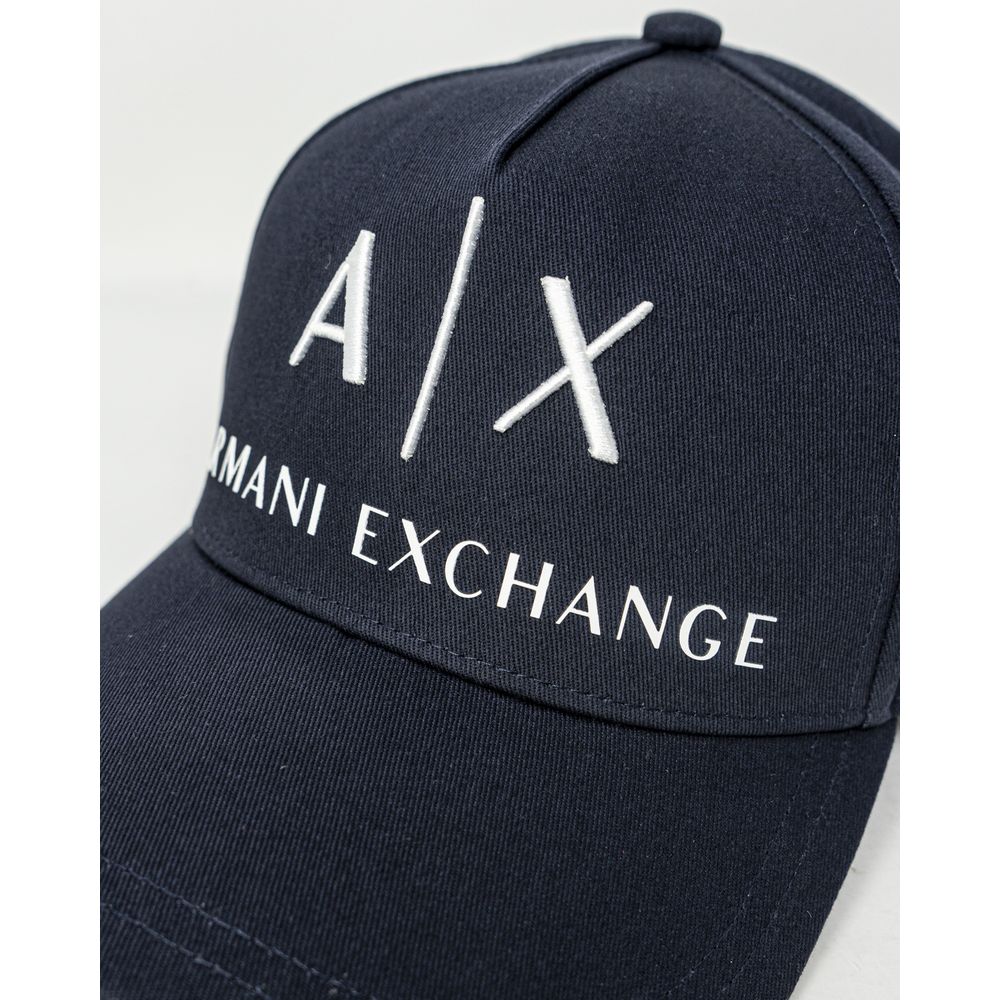 Armani Exchange Blue Cotton Caps Baseball Hat - Image 3