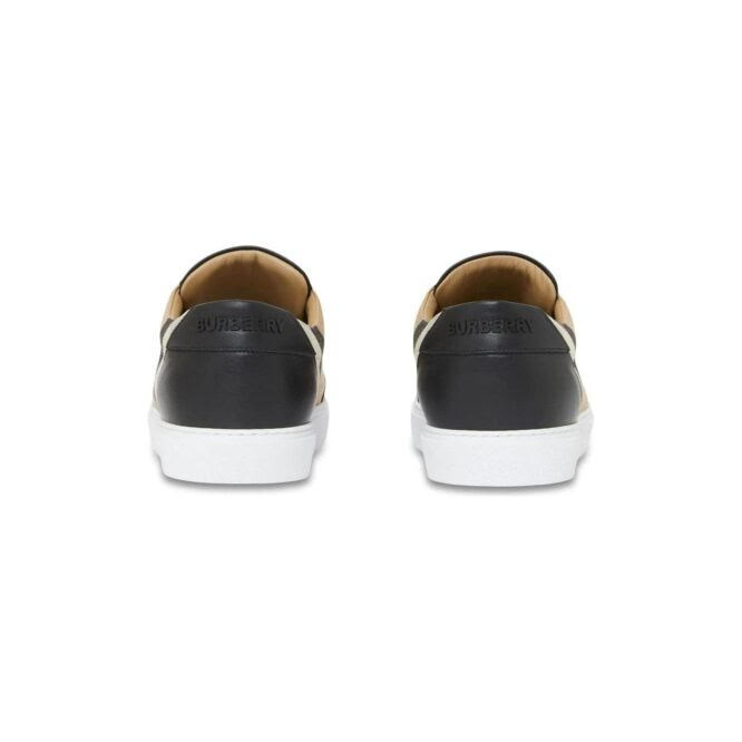 Burberry Black Leather New Salmond Sneakers - Image 3