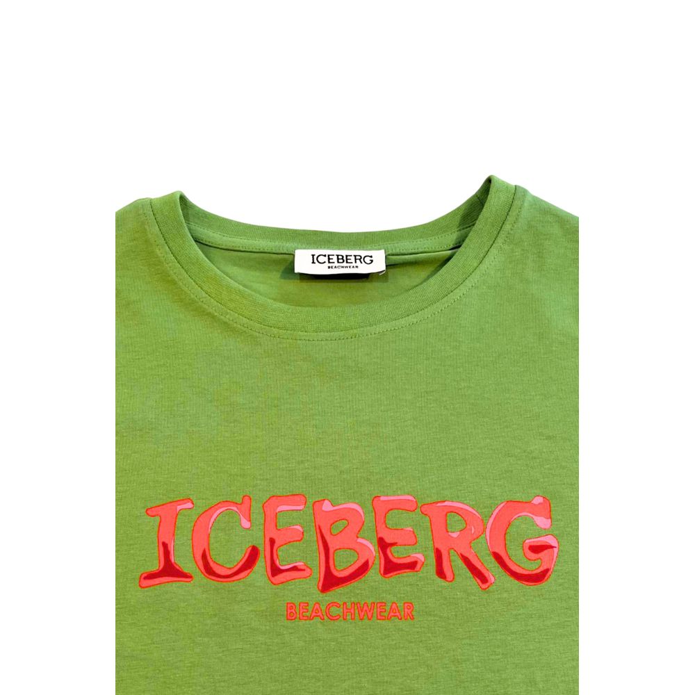 Iceberg Green Cotton Men T-Shirt - Image 3