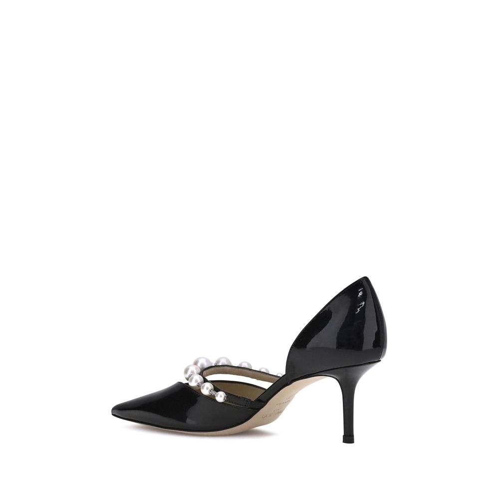 Jimmy Choo Black Calf Leather Bos Taurus High Heel Pumps - Image 3
