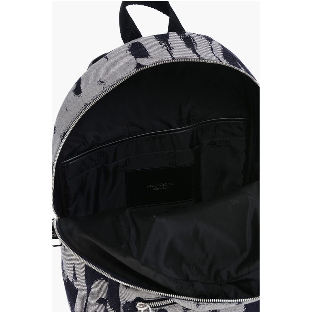 Alexander McQueen Jacquard Denim METROPOLITAN Backpack with Monogram Motif - Image 4