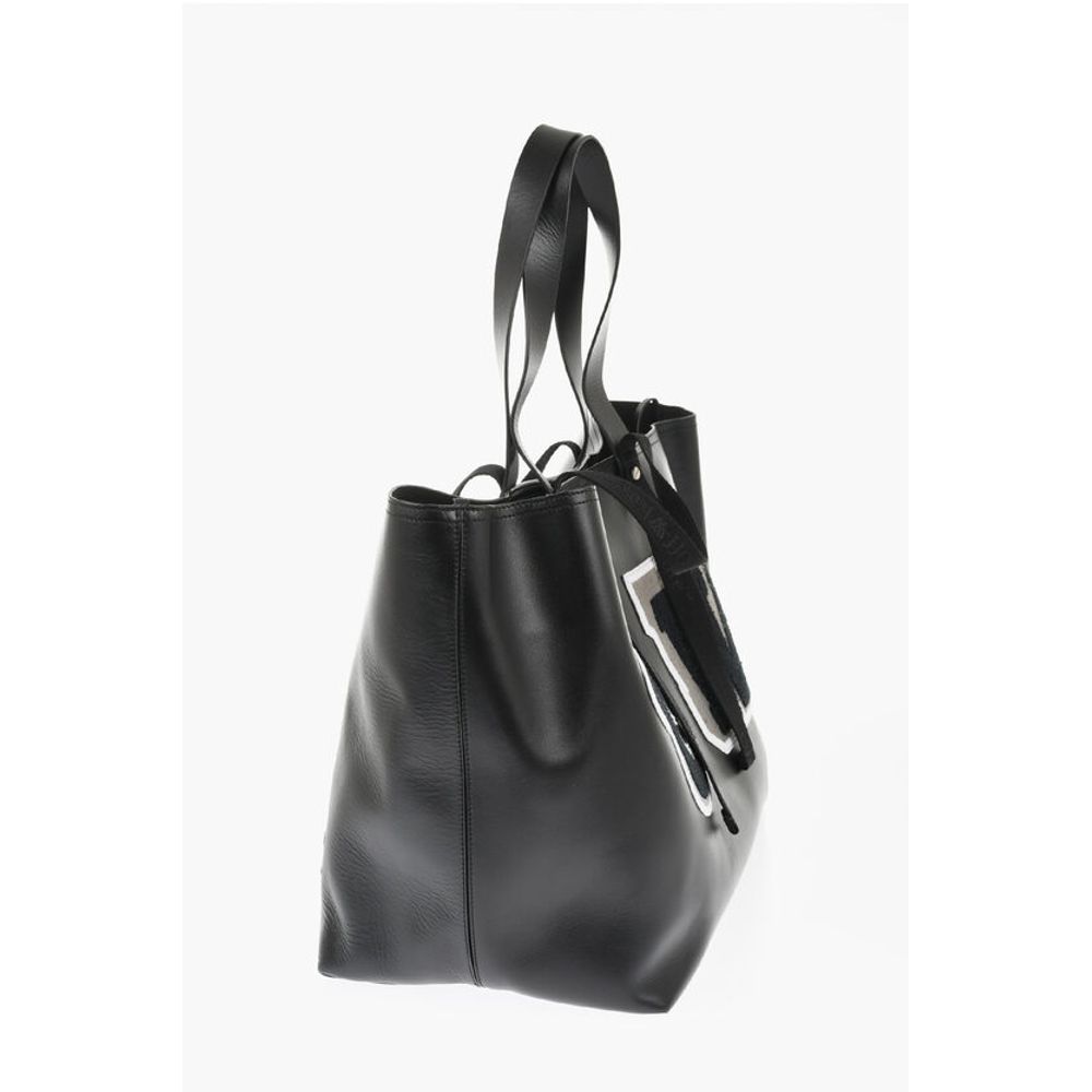 Off-White Leather DAY OFF VARSITY Weekend Bag with Contrasting Patches - Image 3