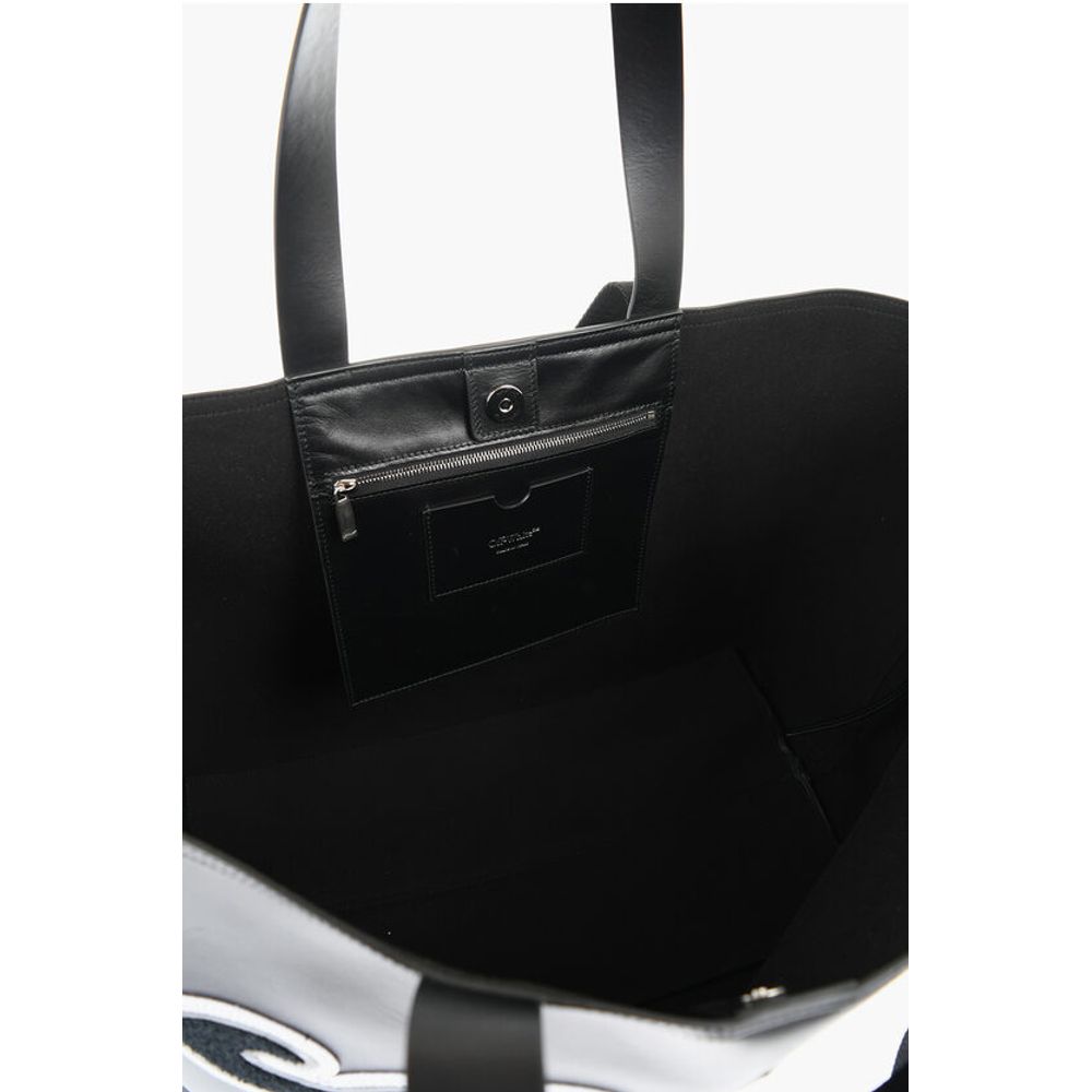 Off-White Leather DAY OFF VARSITY Weekend Bag with Contrasting Patches - Image 5