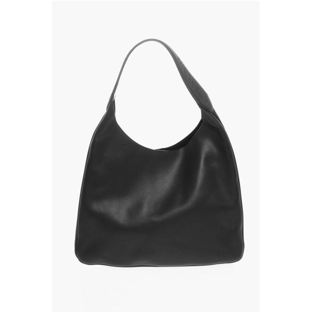 Off-White Solid Color Leather METROPOLITAN Hobo Bag