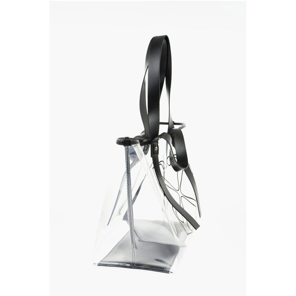 Off-White See-Through Pvc Tote Bag with Leather Details - Image 2