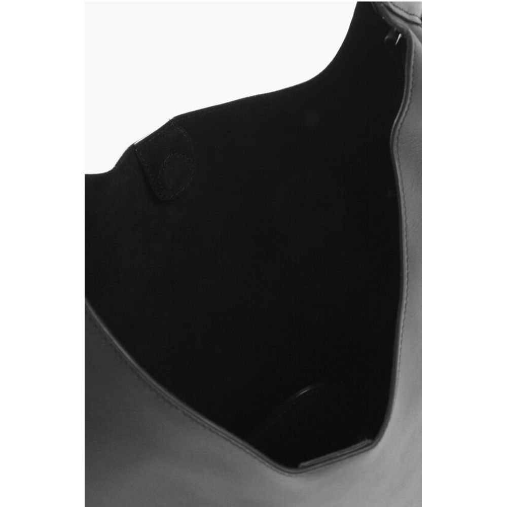 Off-White Solid Color Leather METROPOLITAN Hobo Bag - Image 4