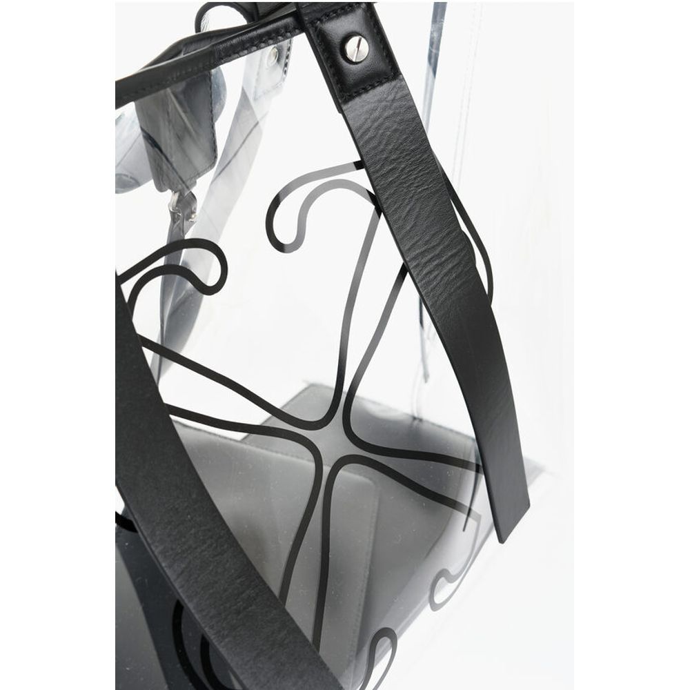 Off-White See-Through Pvc Tote Bag with Leather Details - Image 3