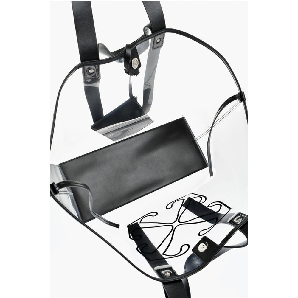 Off-White See-Through Pvc Tote Bag with Leather Details - Image 5