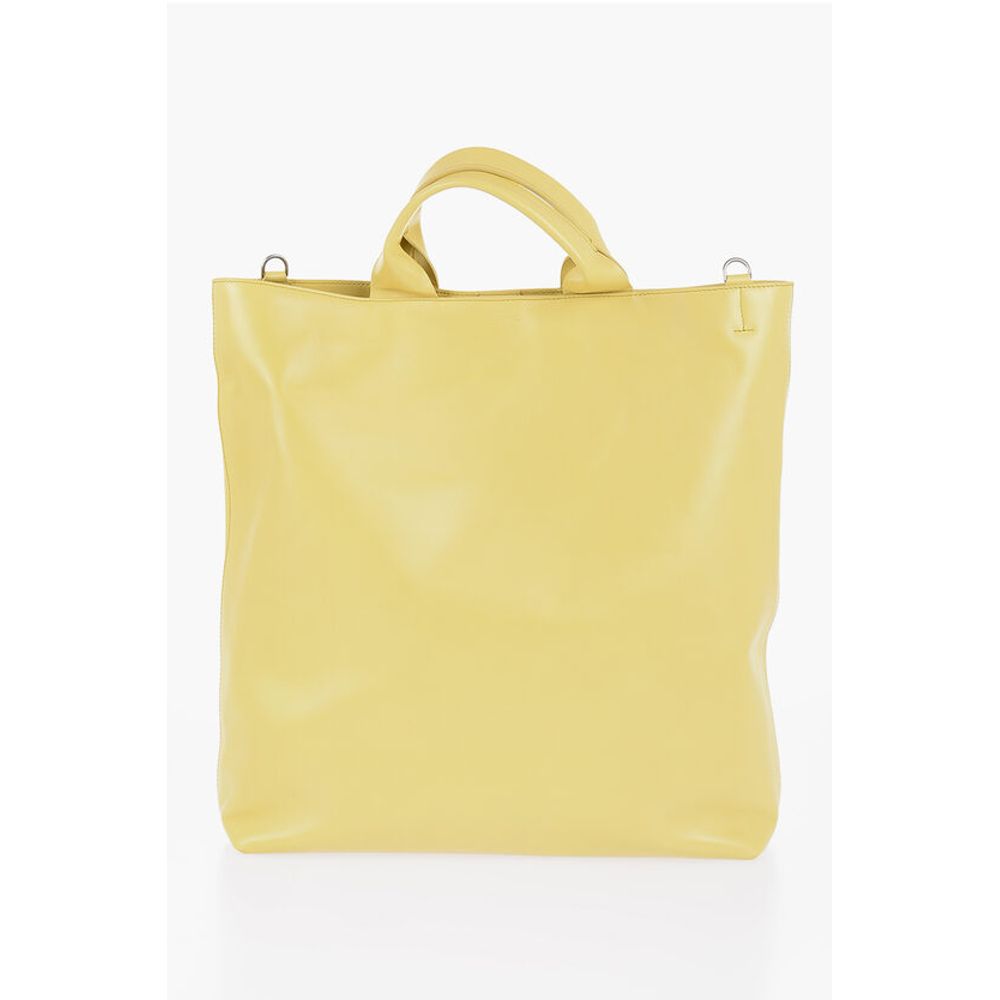 Jil Sander Leather Tote Bag with Removable Shoulder Strap