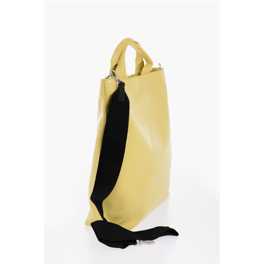 Jil Sander Leather Tote Bag with Removable Shoulder Strap - Image 3