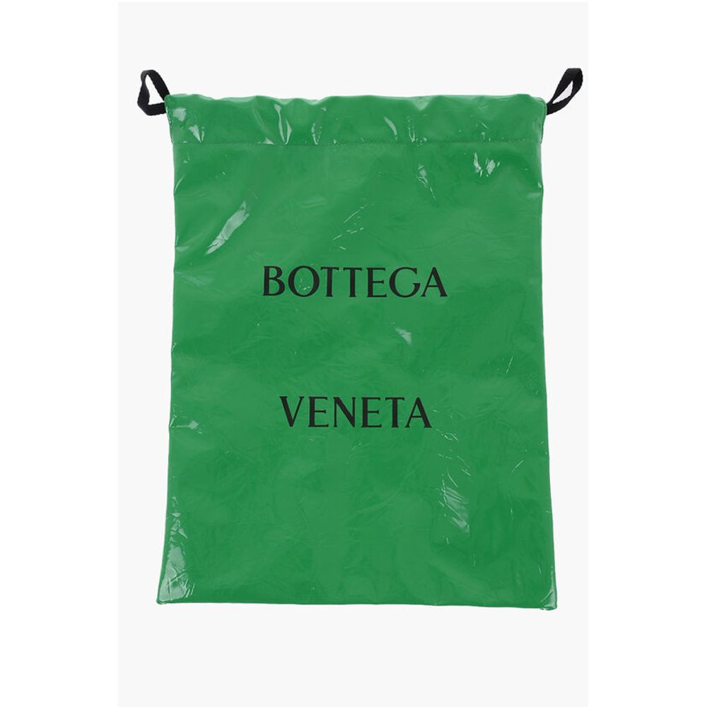 Bottega Veneta Creased Leather BADGE Drawstring Bag with Engraved Logo