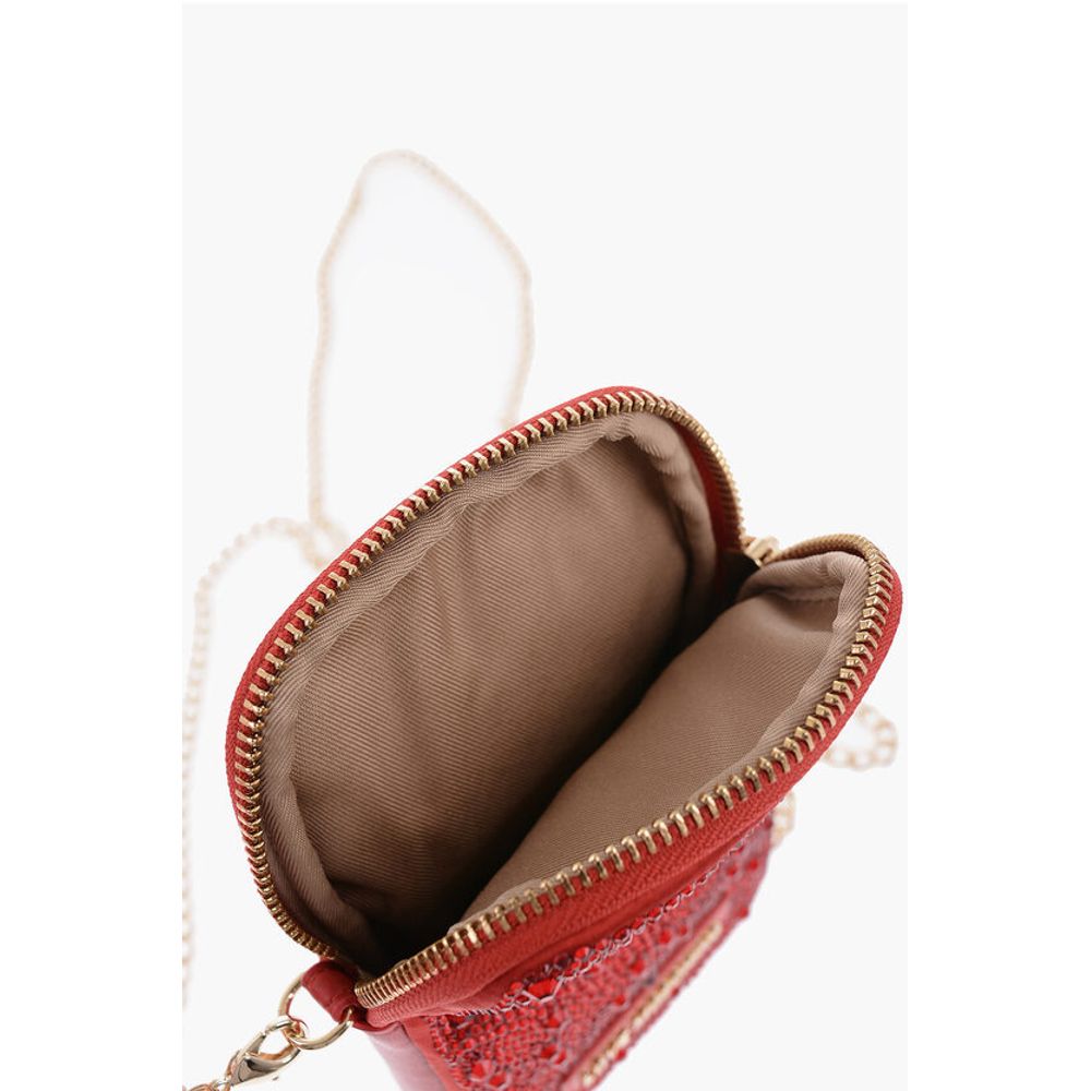 Moschino LOVE Rhinestone Pouch with Golden Chain - Image 5