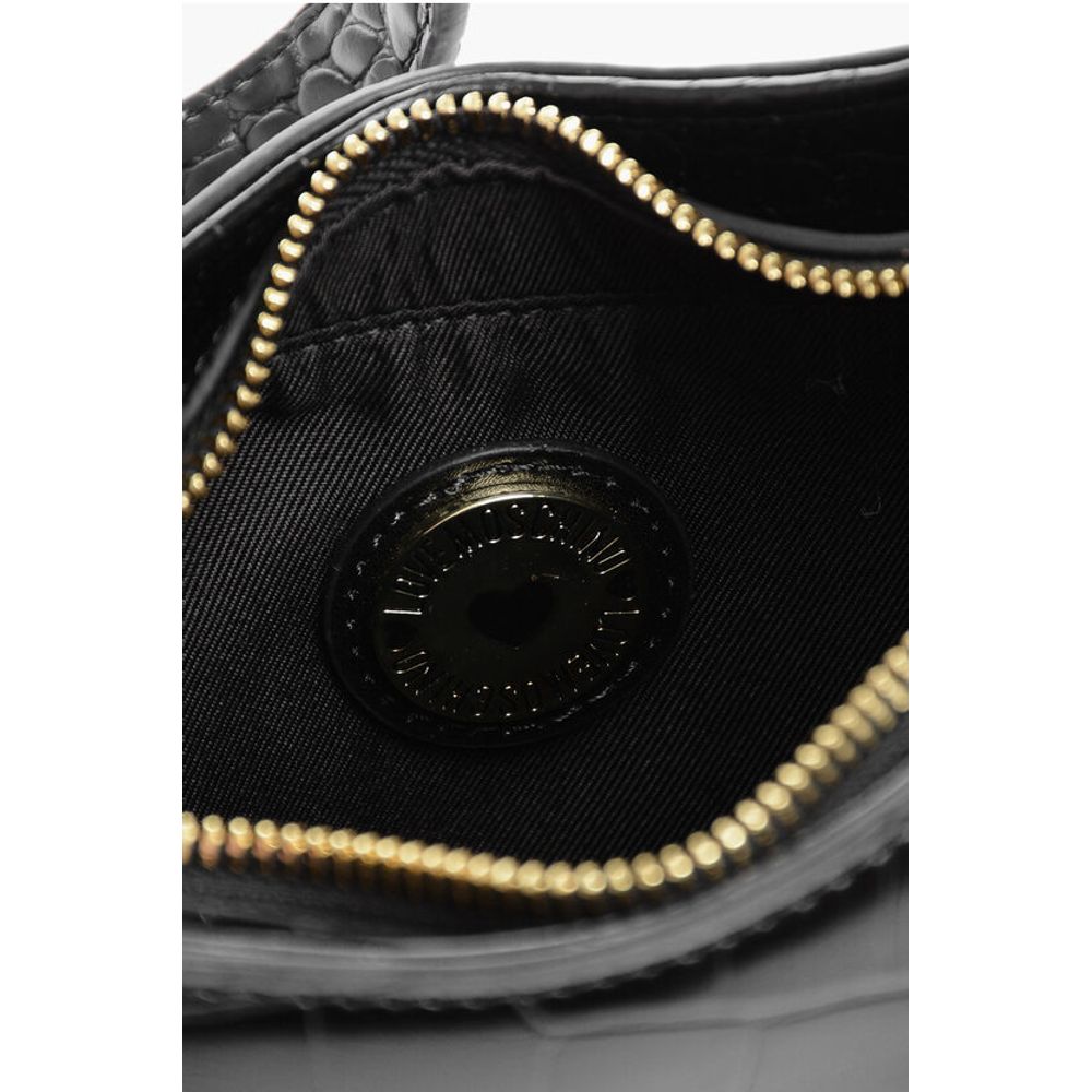 Moschino LOVE Crocodile Effect Faux Leather Hobo Bag - Image 5