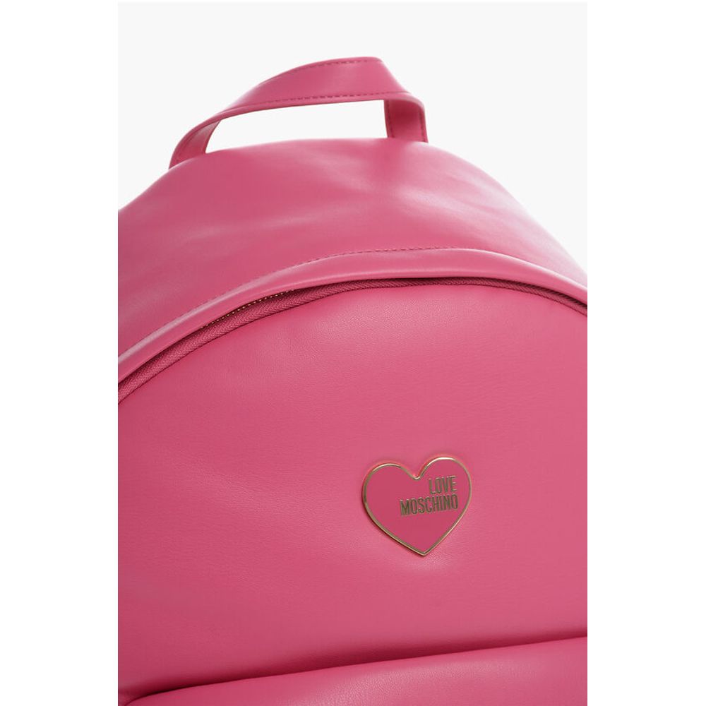 Moschino LOVE Faux Leather Backpack with Metal Heart - Image 4