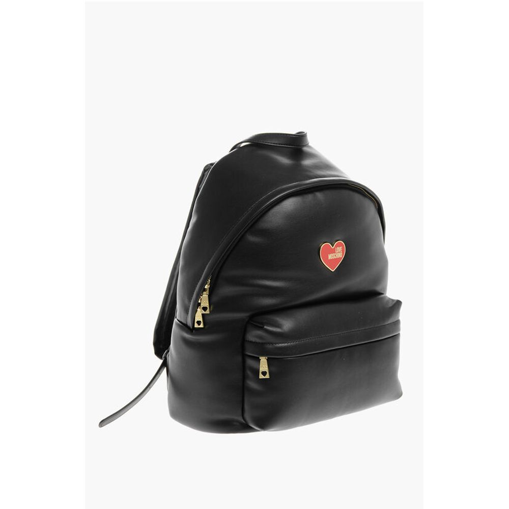 Moschino LOVE Faux Leather Backpack with Metal Heart - Image 3