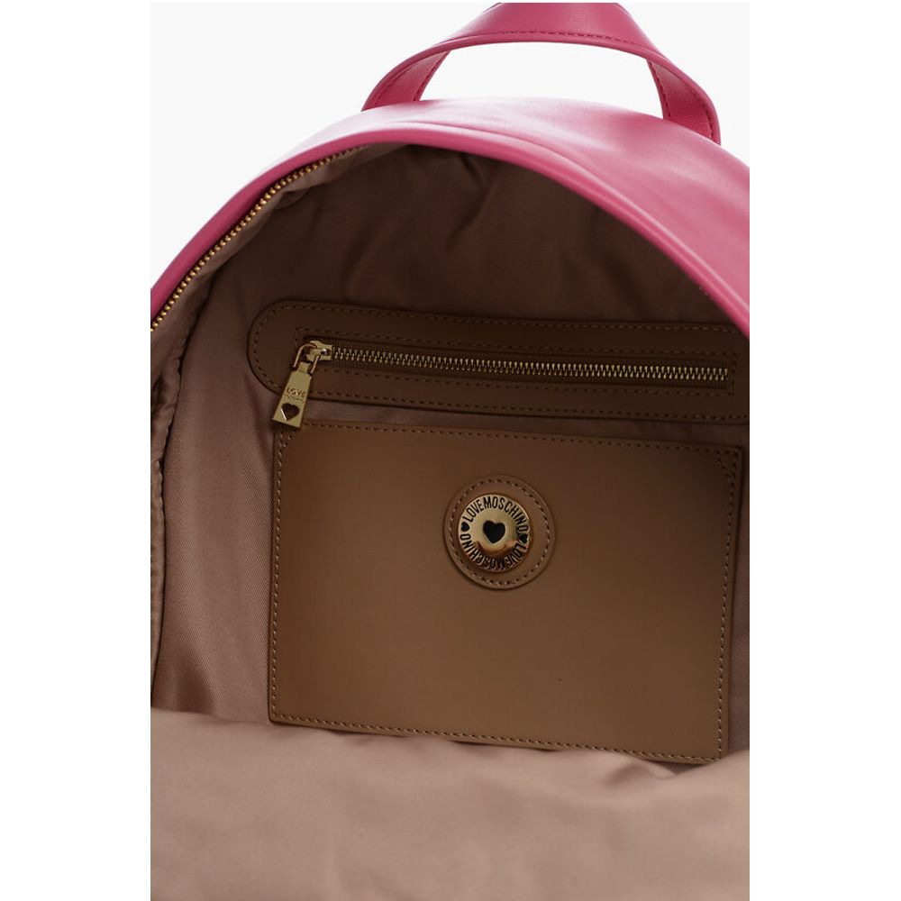 Moschino LOVE Faux Leather Backpack with Metal Heart - Image 5