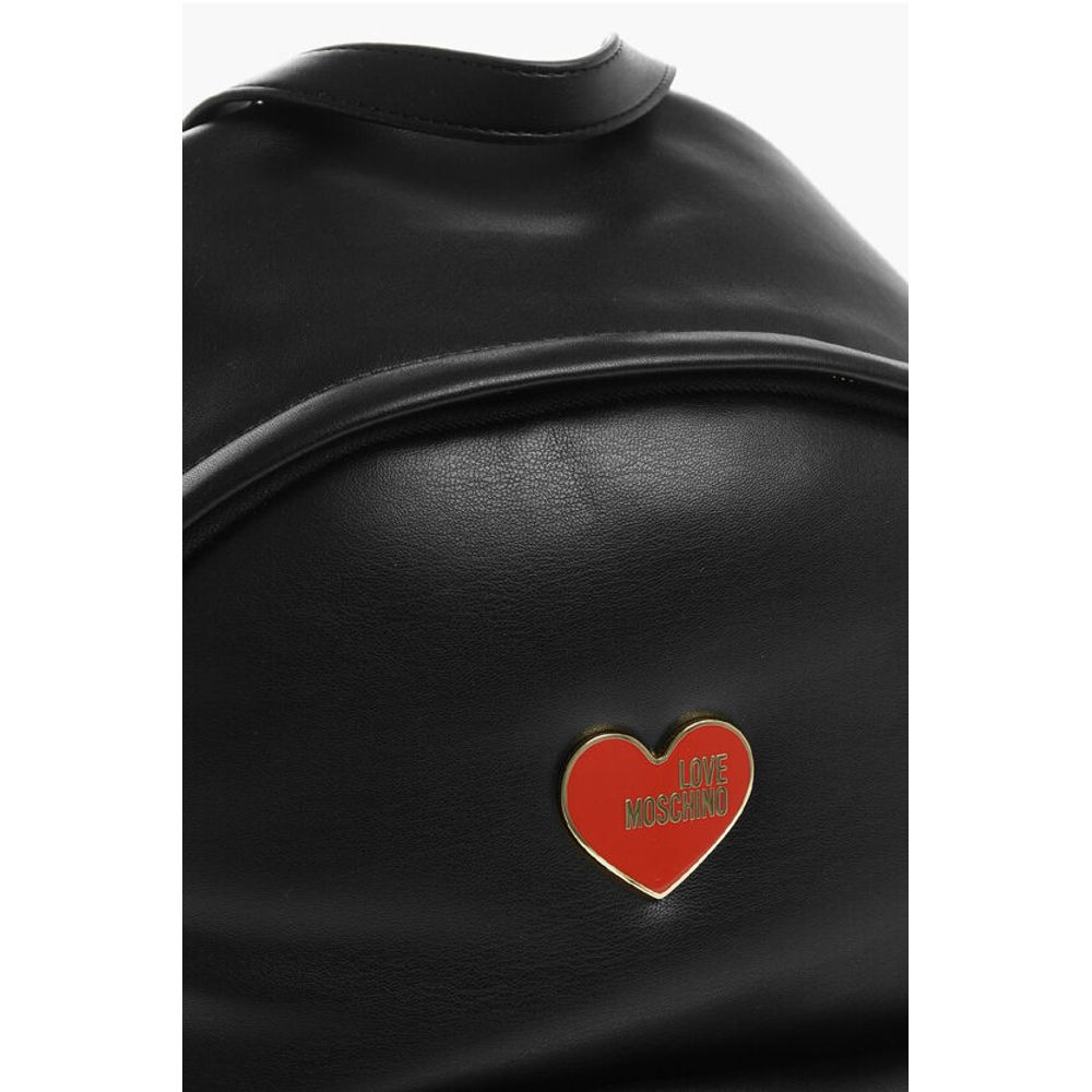 Moschino LOVE Faux Leather Backpack with Metal Heart - Image 4