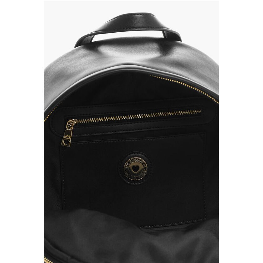 Moschino LOVE Faux Leather Backpack with Metal Heart - Image 5