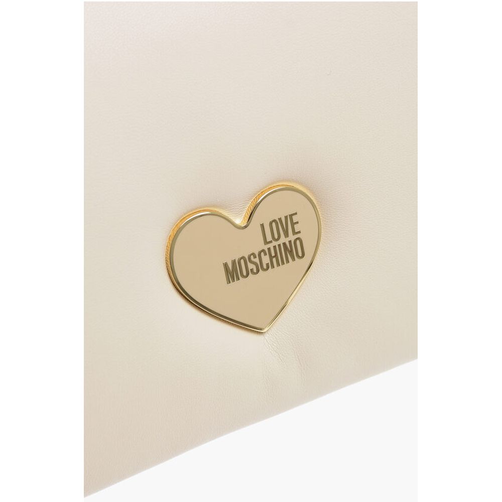 Moschino LOVE Faux Leather Paddede PUFFY Shoulder Bag with Golden Cha - Image 4