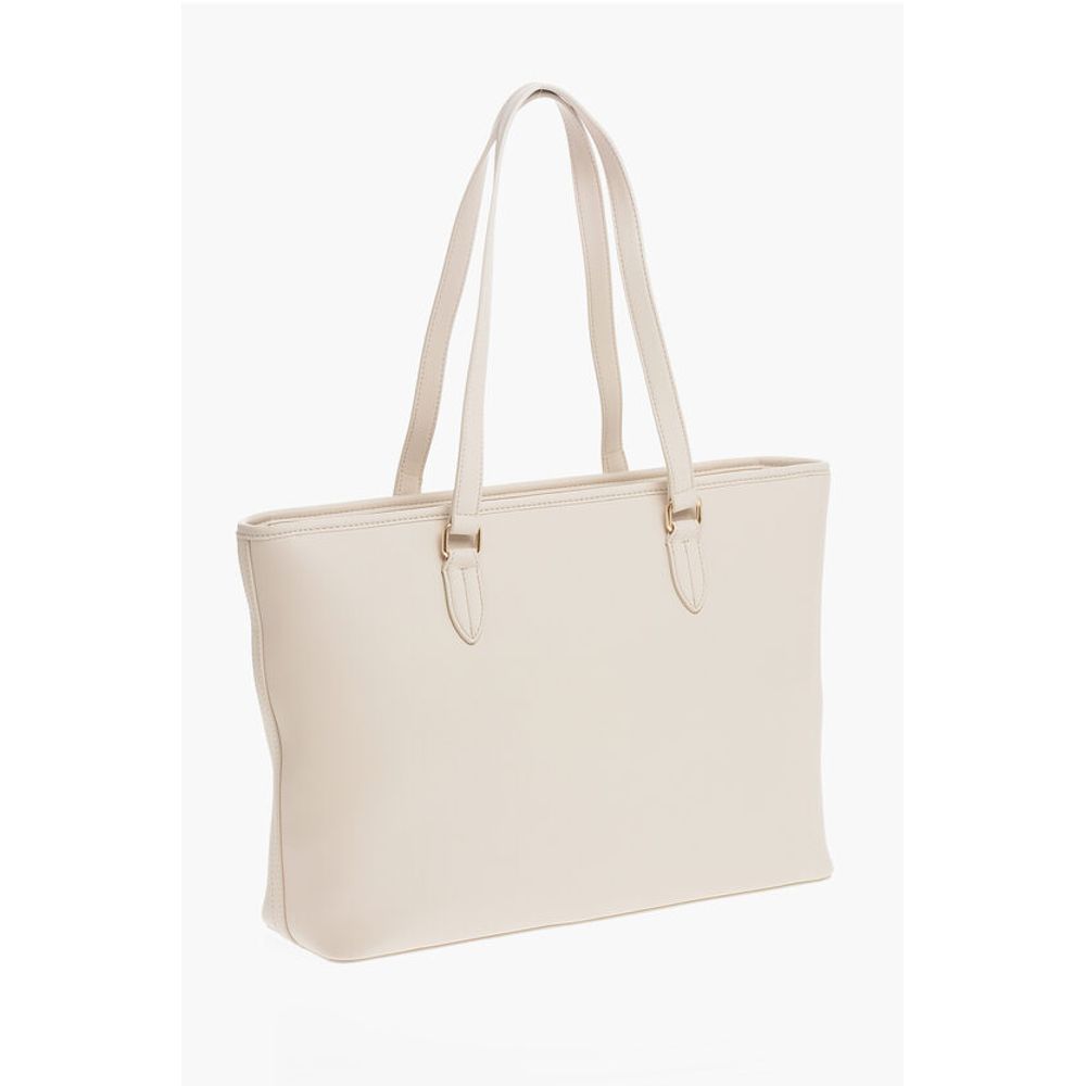 Moschino LOVE Faux Leather Tote Bag with Golden Embossed Maxi Logo - Image 2