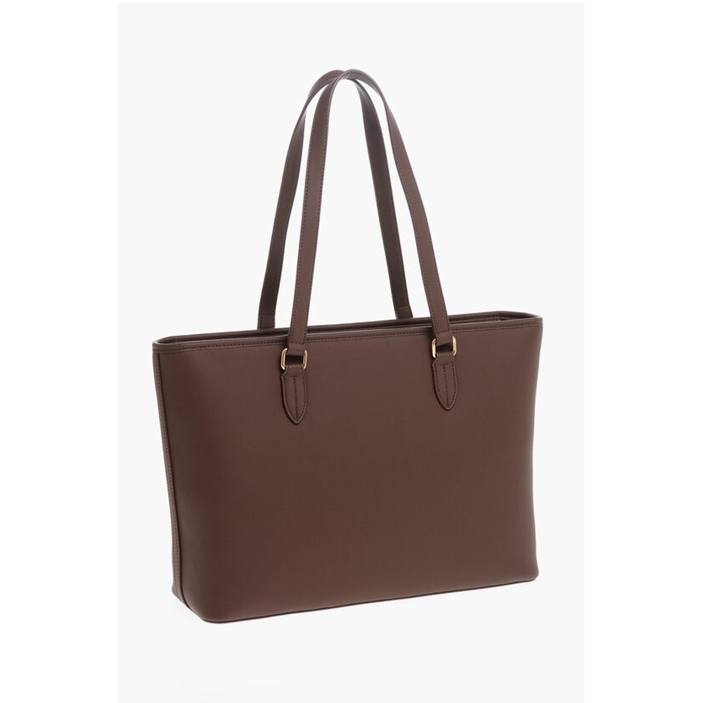 Moschino LOVE Faux Leather Tote Bag with Golden Embossed Maxi Logo - Image 2