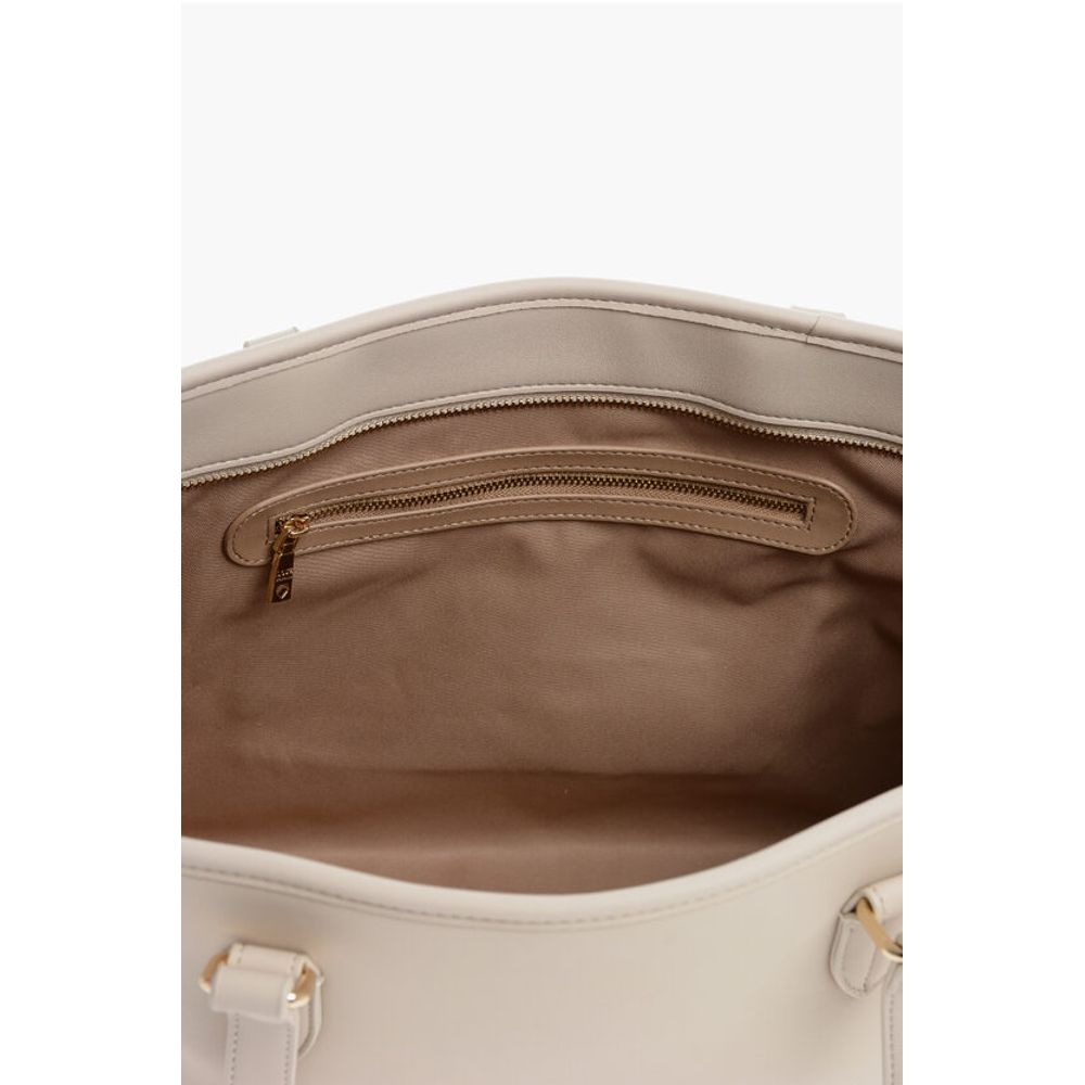 Moschino LOVE Faux Leather Tote Bag with Golden Embossed Maxi Logo - Image 5