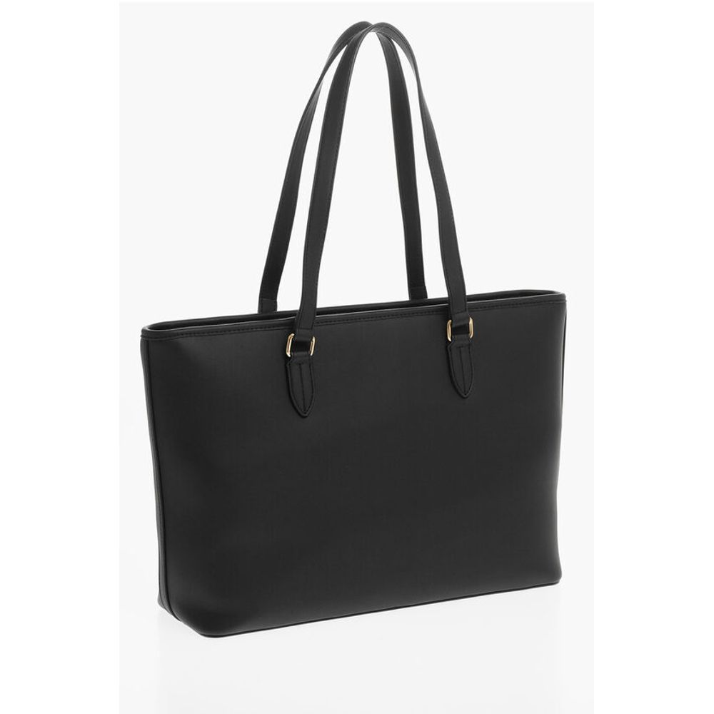 Moschino LOVE Faux Leather Tote Bag with Golden Embossed Maxi Logo - Image 2