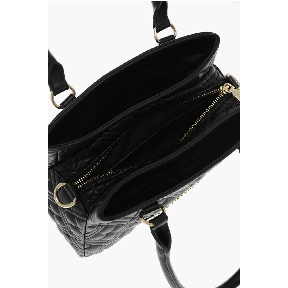 Moschino LOVE Quilted Faux Leather Hand Bag with Embossed Logos - Image 5