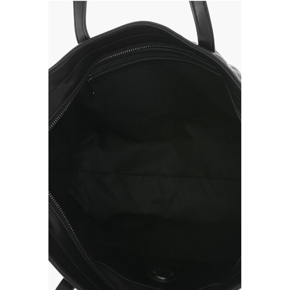 Moschino LOVE Quilted Faux Leather Tote Bag with Metal Logo - Image 5