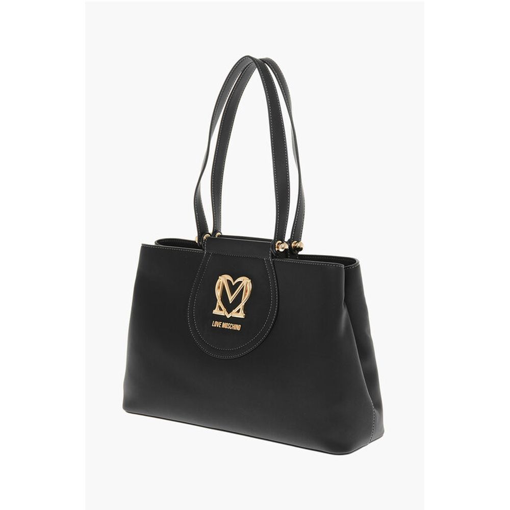 Moschino LOVE Faux Leather Tote Bag with Golden Logo - Image 3