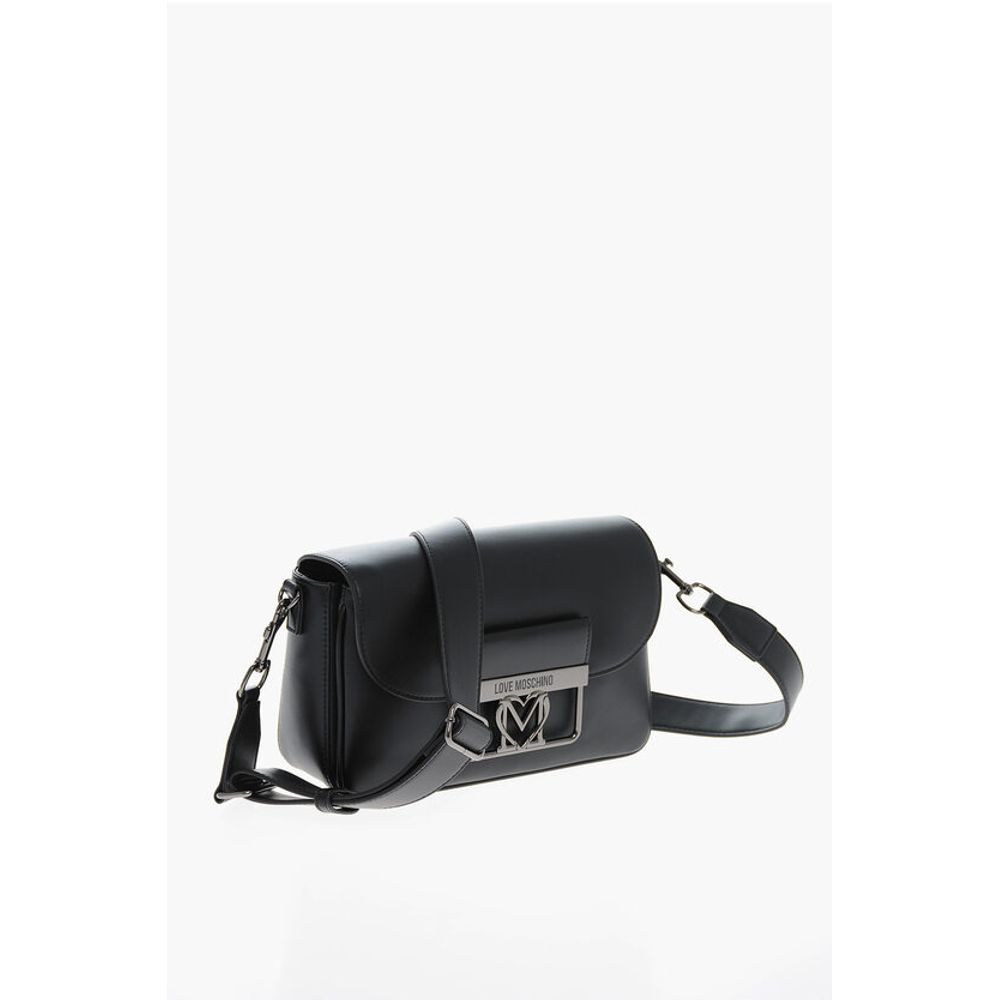 Moschino LOVE Faux Leather Bag with Silver-Effect Closure - Image 3