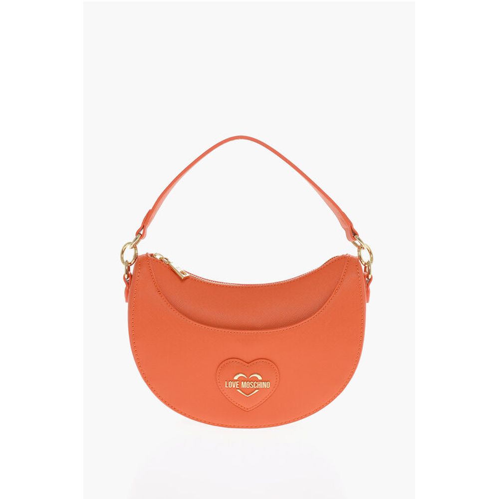 Moschino LOVE Saffiano Faux Leather hobo Bag with Embossed Heart - Image 3
