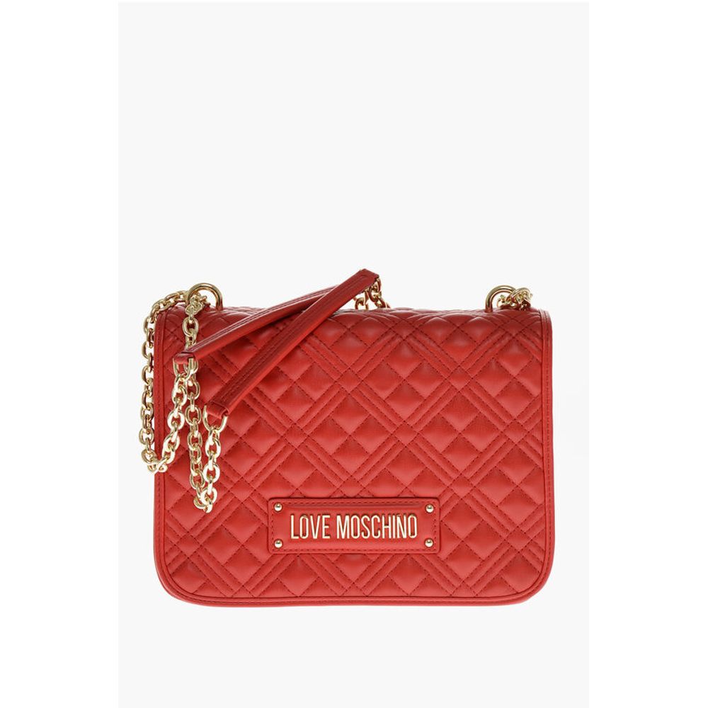 Moschino LOVE MOSCHINO Faux Leather Quilted Shoulder Bag with LM on t