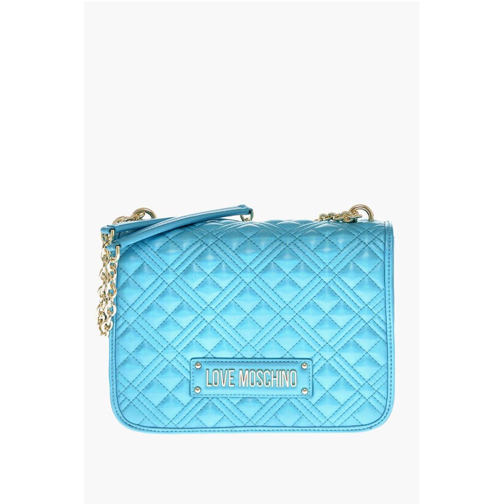 Moschino LOVE MOSCHINO Faux Leather Quilted Shoulder Bag Laminated Ef