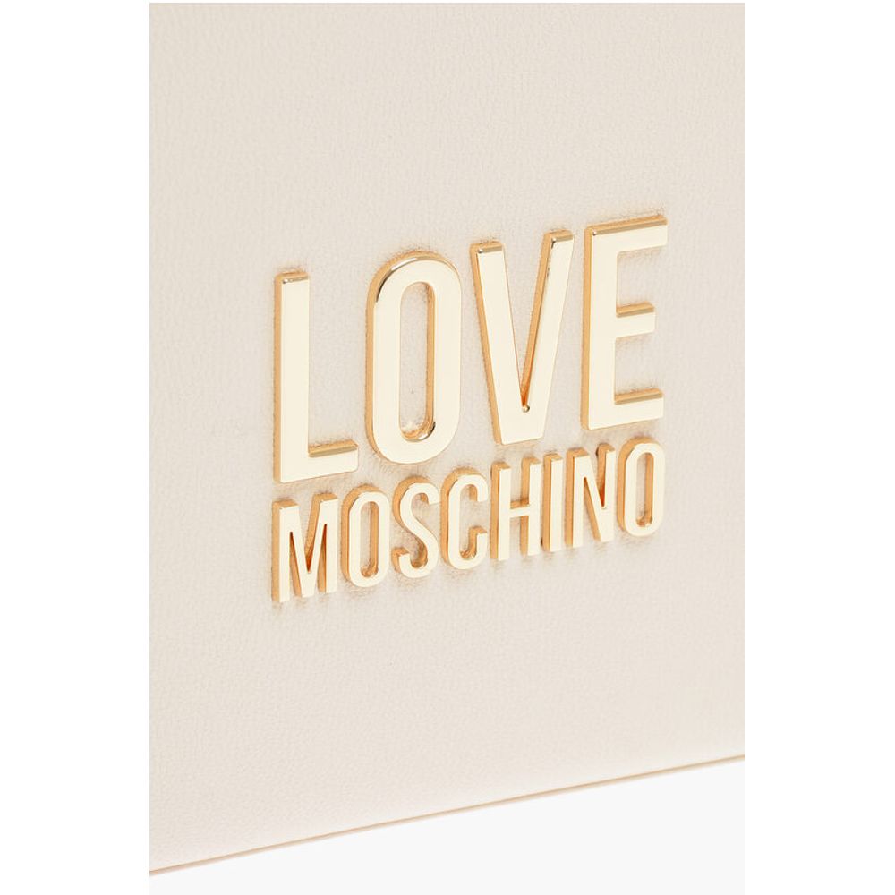 Moschino LOVE Faux Leather Tote Bag with Golden Logo - Image 4