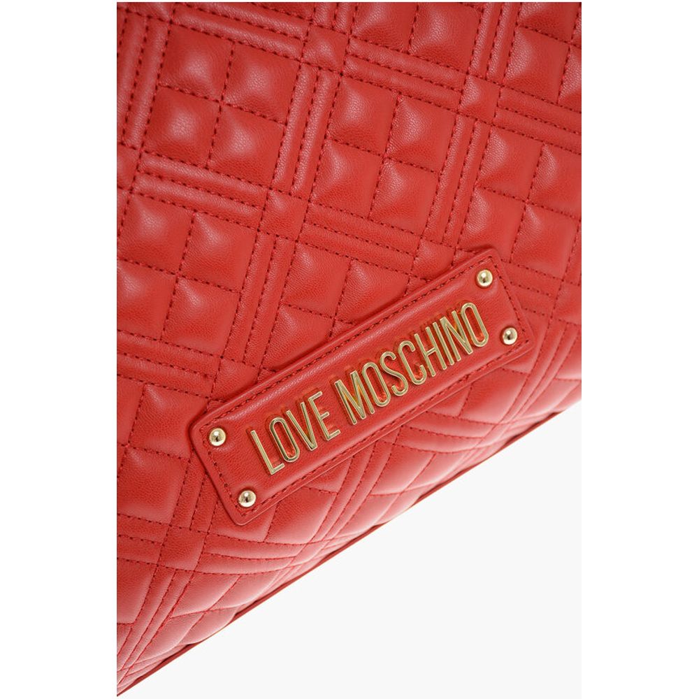 Moschino LOVE Quilted Tote Bag with Golden Chain - Image 4