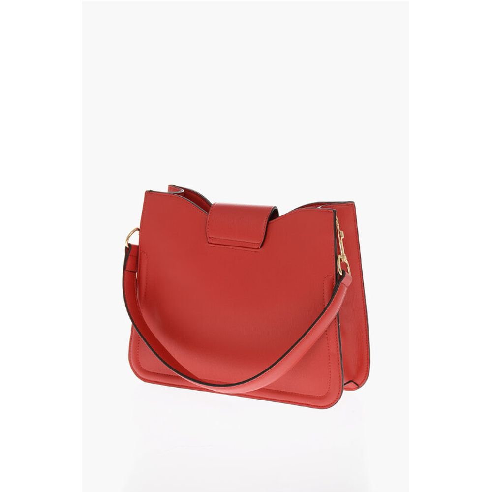 Moschino LOVE Faux Leather Shoulder Bag with Golden Hearts - Image 2