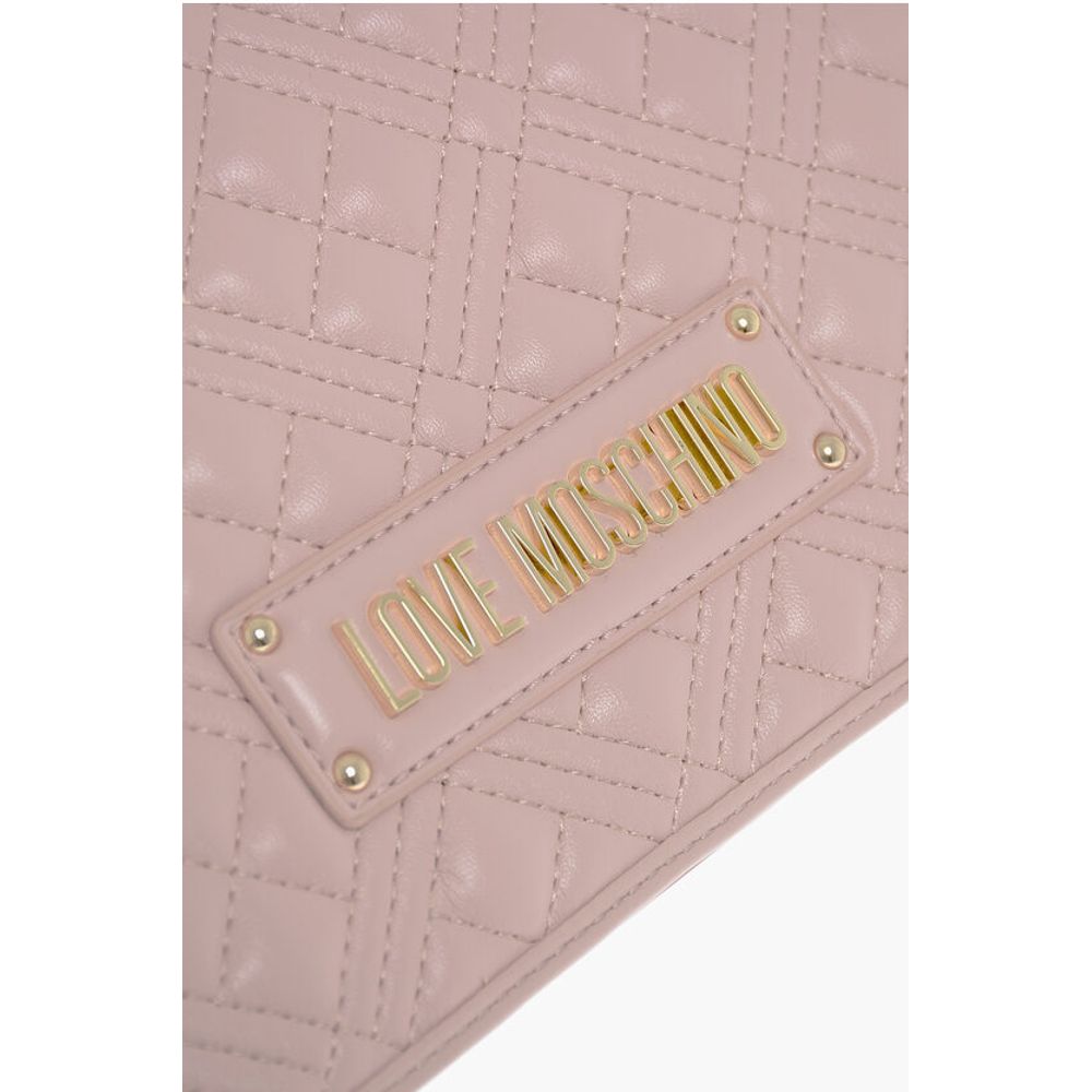 Moschino LOVE Faux Leather Quilted Shoulder Bag with LM on the back - Image 4