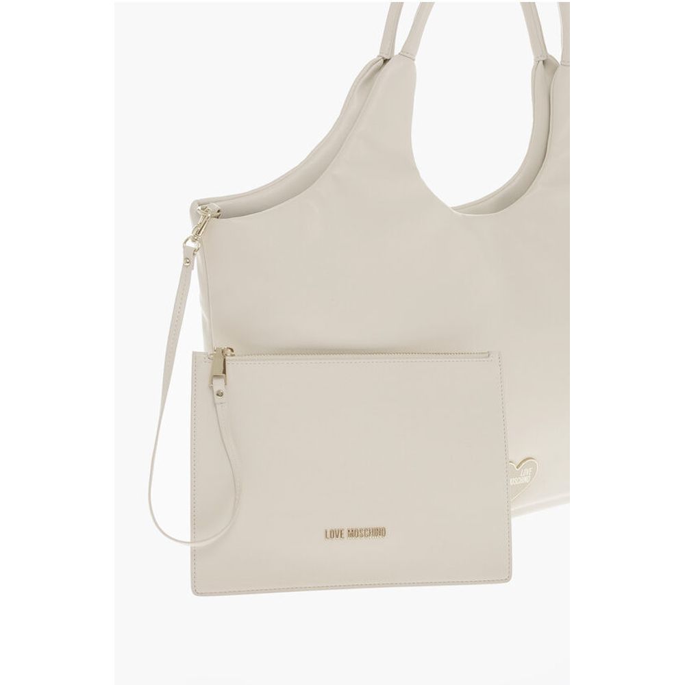 Moschino LOVE Faux Leather MARSHMALLOW Hobo Bag with Matched Pouch - Image 3