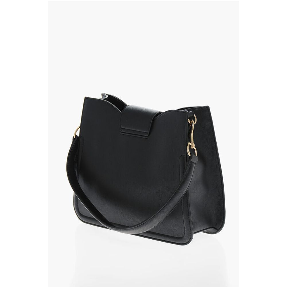 Moschino LOVE Faux Leather Shoulder Bag with Golden Hearts - Image 2