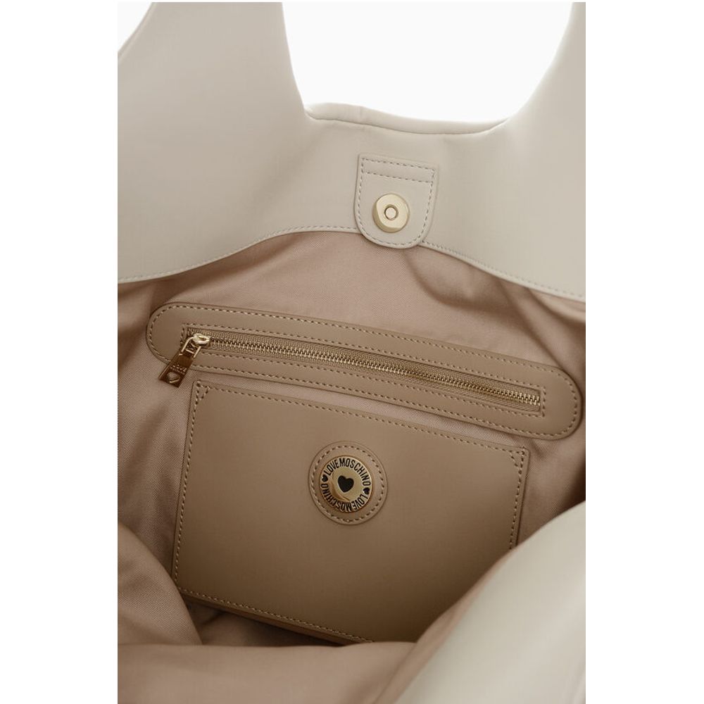 Moschino LOVE Faux Leather MARSHMALLOW Hobo Bag with Matched Pouch - Image 5