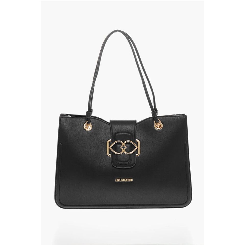 Moschino LOVE MOSCHINO Faux Leather Tote Bag with Golden Closure