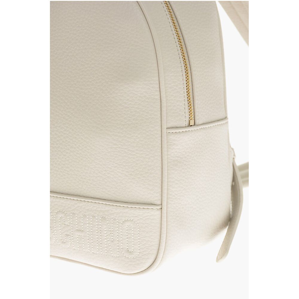 Moschino LOVE Textured Faux Leather Backpack with Embossed Logo - Image 4