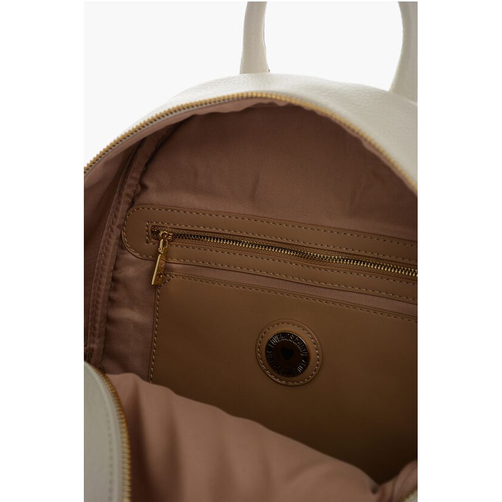 Moschino LOVE Textured Faux Leather Backpack with Embossed Logo - Image 5