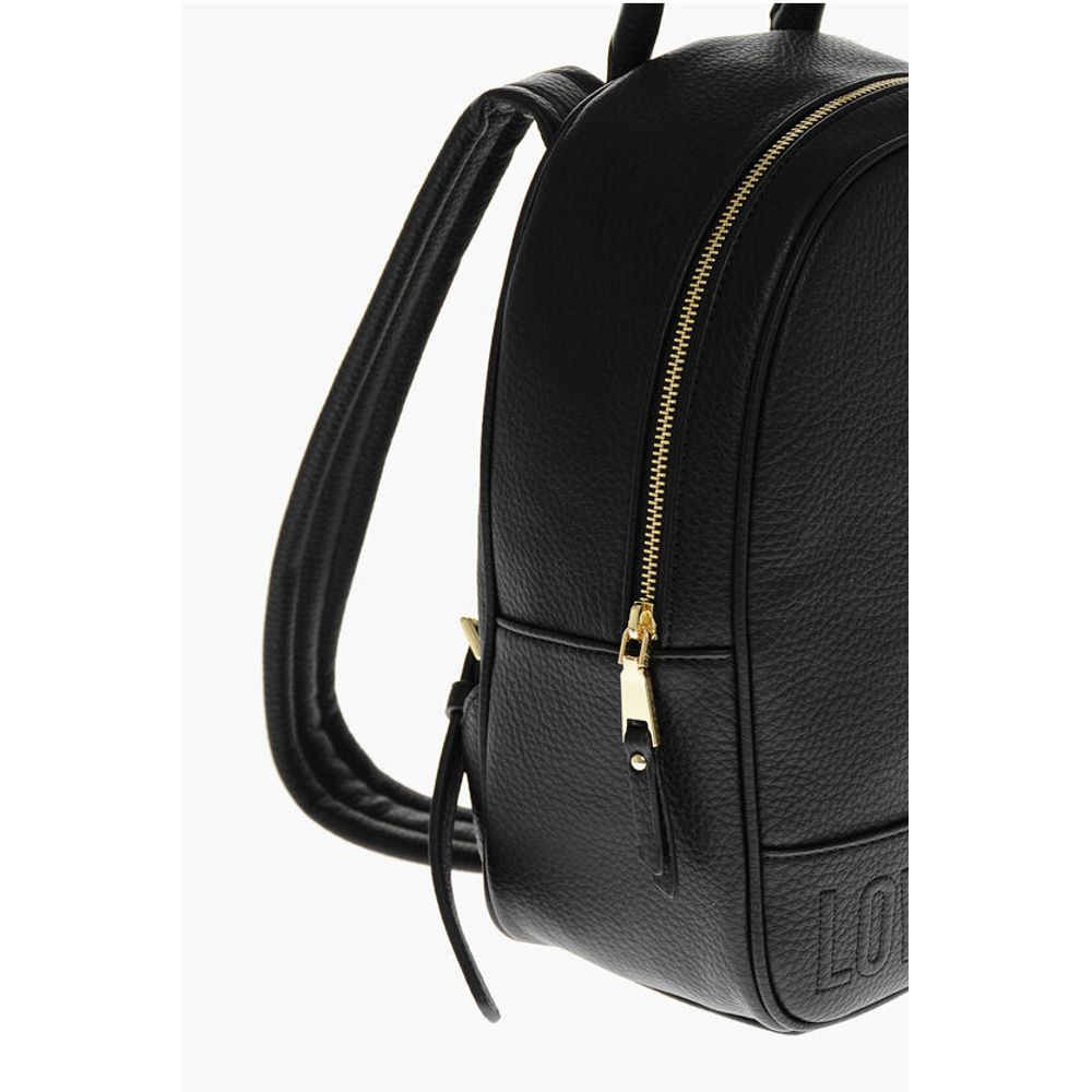 Moschino LOVE Textured Faux Leather Backpack with Embossed Logo - Image 4