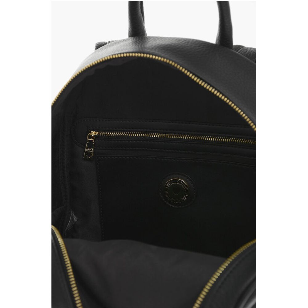 Moschino LOVE Textured Faux Leather Backpack with Embossed Logo - Image 5