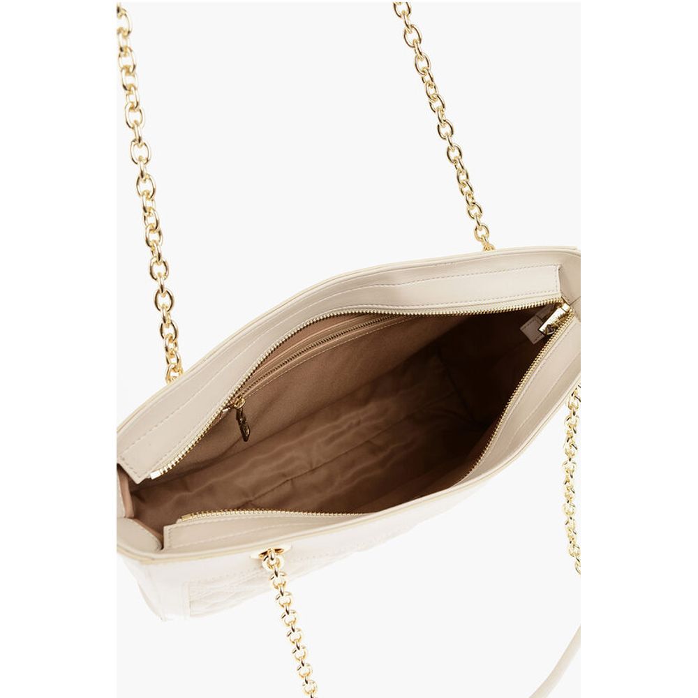 Moschino LOVE Quilted Faux Leather Shoulder Bag with Golden Logo - Image 4