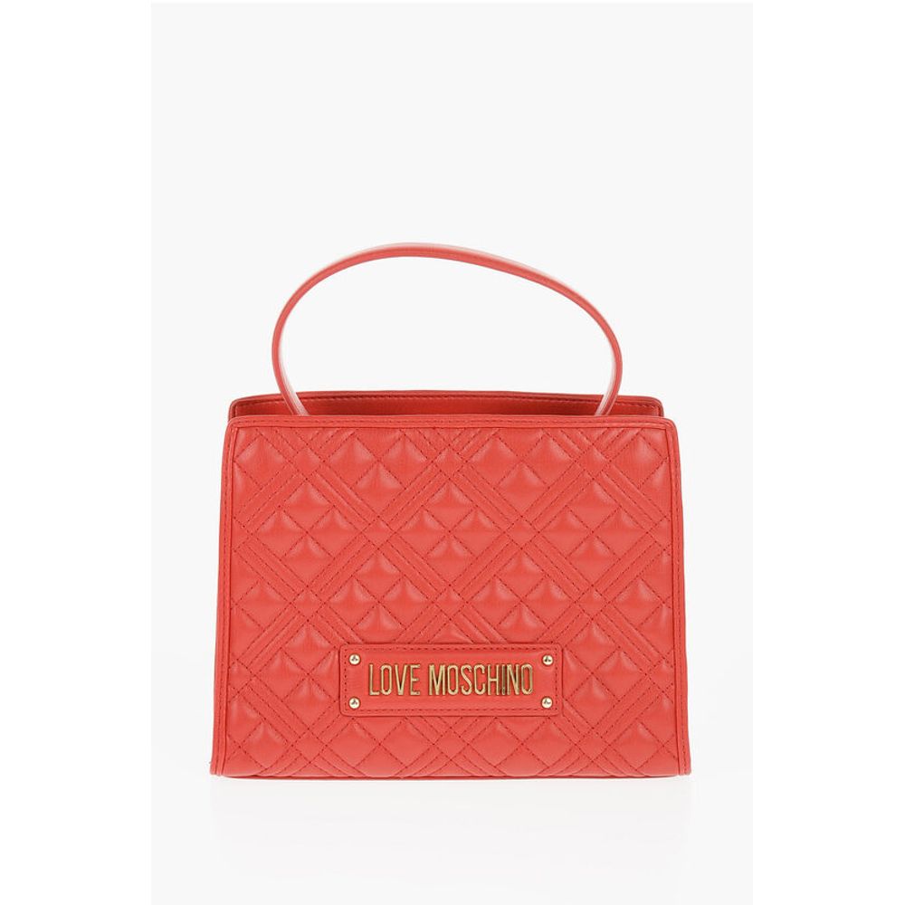 Moschino LOVE Quilted Faux Leather Bag with Removable Shoulder Strap