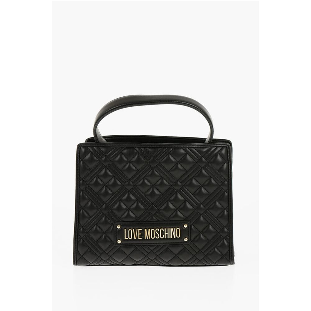 Moschino LOVE Quilted Faux Leather Bag with Removable Shoulder Strap