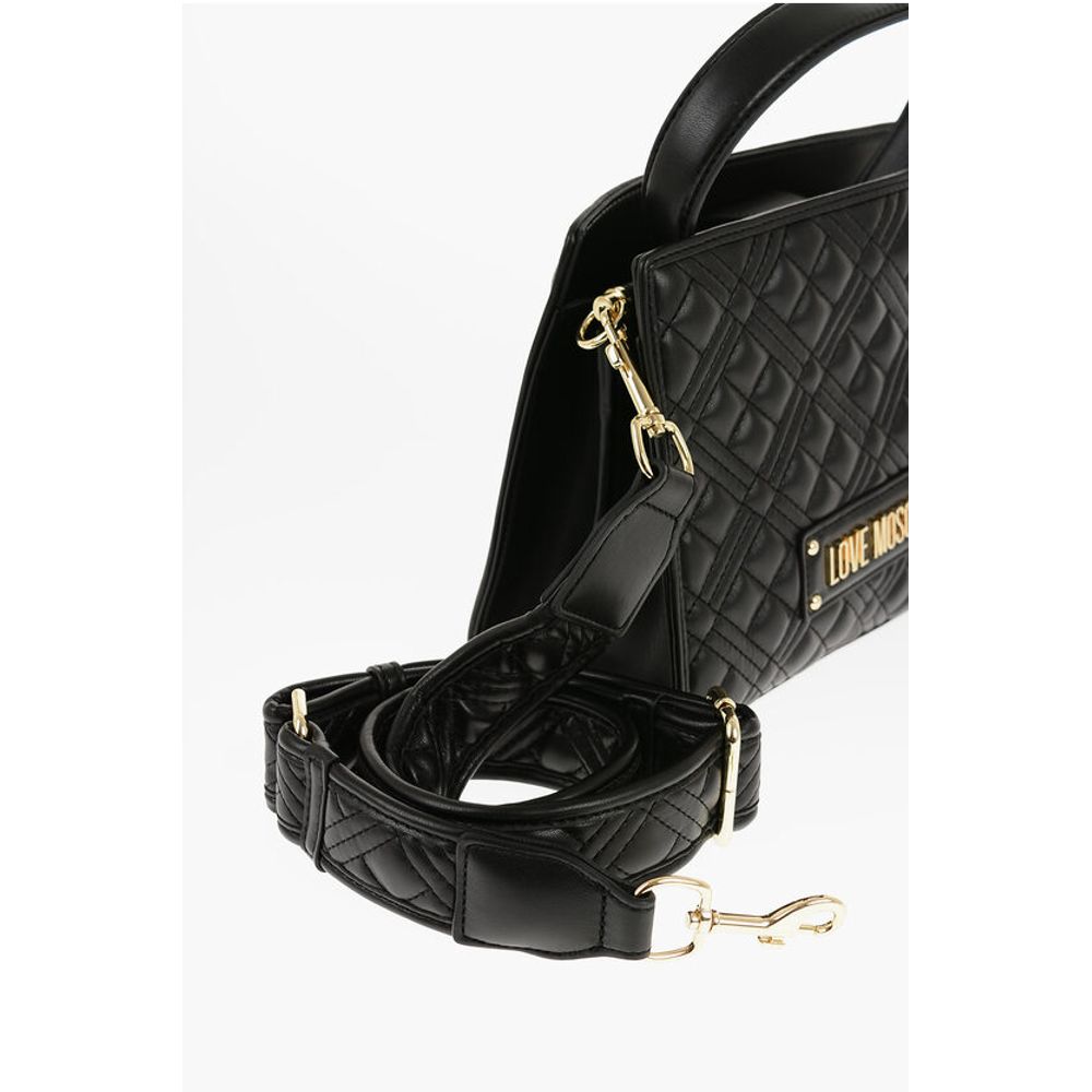 Moschino LOVE Quilted Faux Leather Bag with Removable Shoulder Strap - Image 3